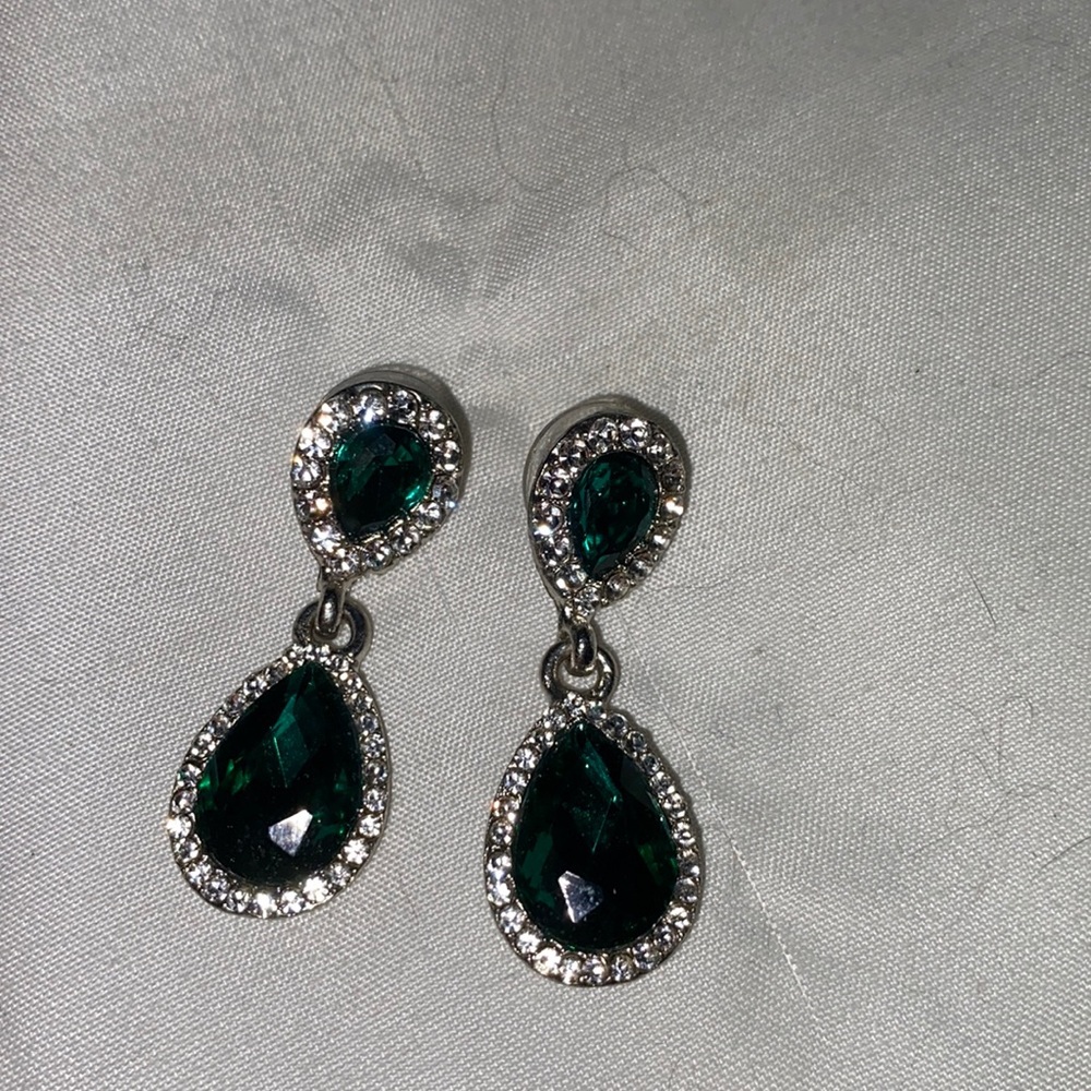 Pretty blue emerald earrings